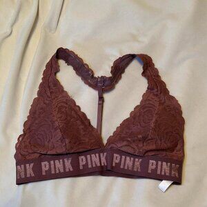 PINK logo lace bralette